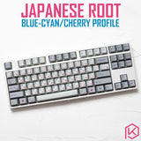 kprepublic 139 Japanese root Japan blue cyan font language Cherry profile Dye Sub Keycap PBT for gh60 xd60 xd84 tada68 87 104