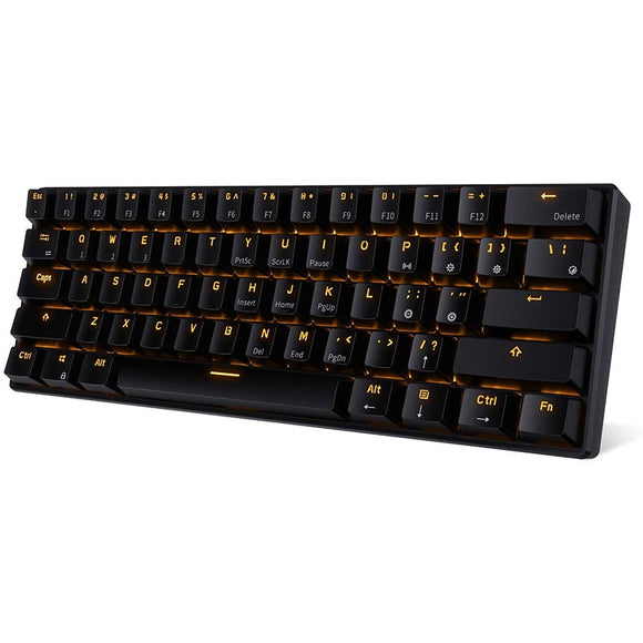 Royal Kludge RK61 Wired Bluetooth Keyboard Dual Mode 60% Golden/ Ice Blue Backlit 61 Key Portable Mechanical Gaming Keyboard