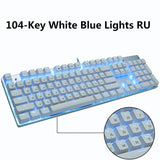 Metoo gaming Mechanical Keyboard Game Anti-ghosting Russian/US blue Black red switch Backlit Wired keyboard for pro gamer